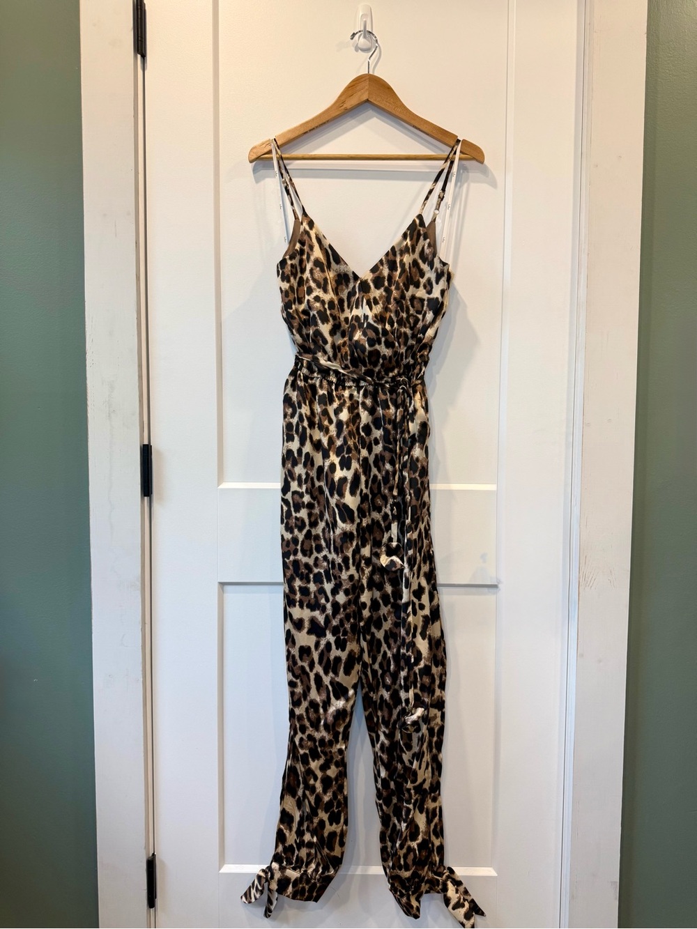 Lulu's Leopard Print Spaghetti-Strap Jumpsuit - Brown/Black